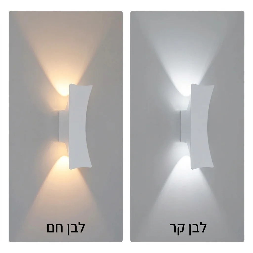 מנורת קיר לד חיצונית לבנה דו-כיוונית