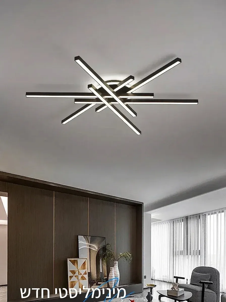נברשת תקרה מודרנית LED שחורה