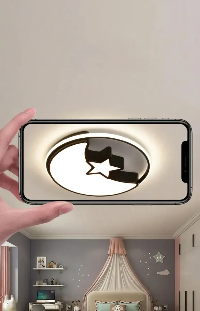 מנורת תקרה לבנה כוכב וירח