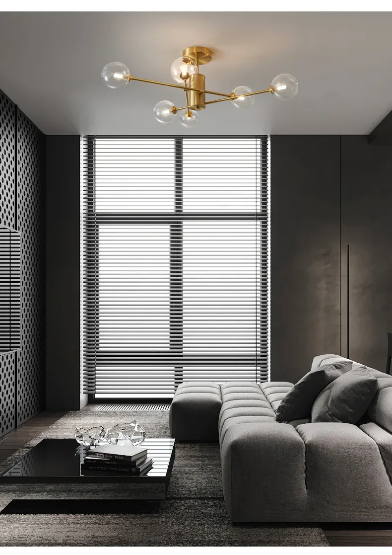 נברשת תקרה טבעת זכוכית כרום מלוטש עם בתי נורה G9