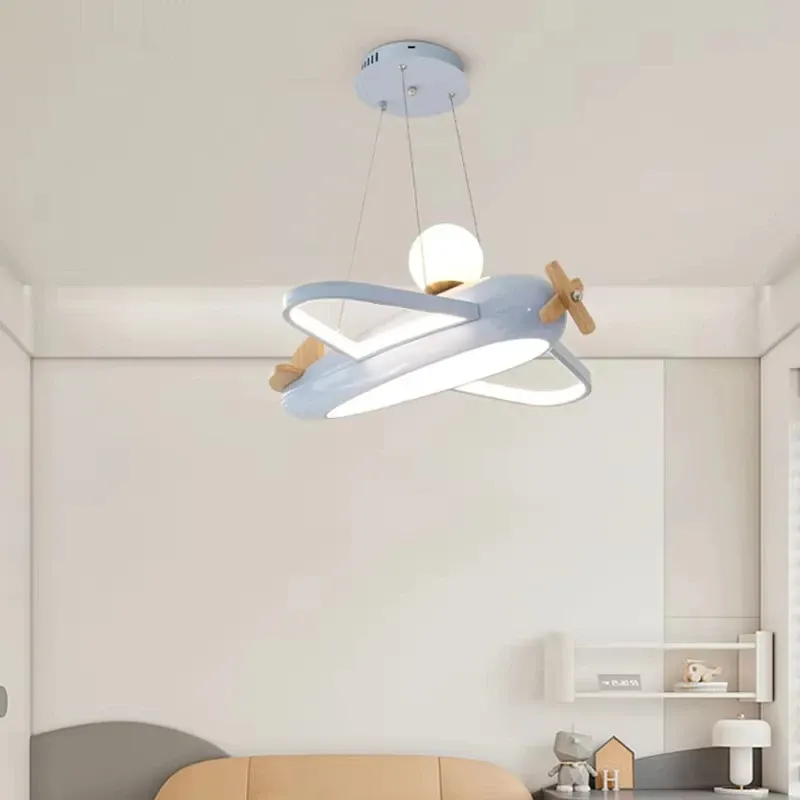 מנורת תלייה מטוס לבנה לד לחדר ילדים