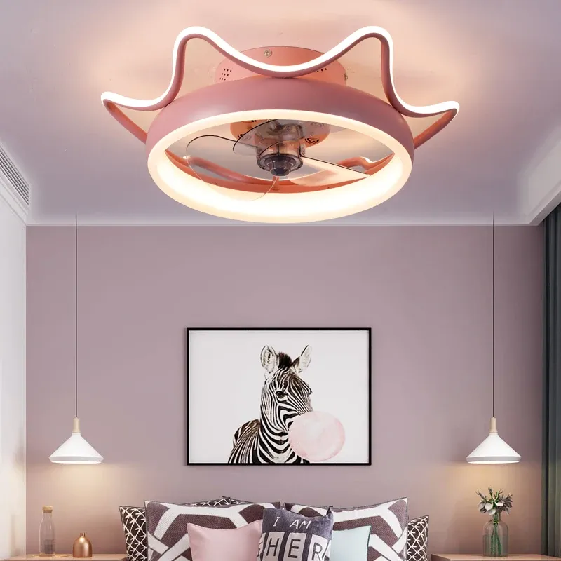 מאוורר תקרה לד קומפקטי 55 ס״מ עם שלט ותלת גוון