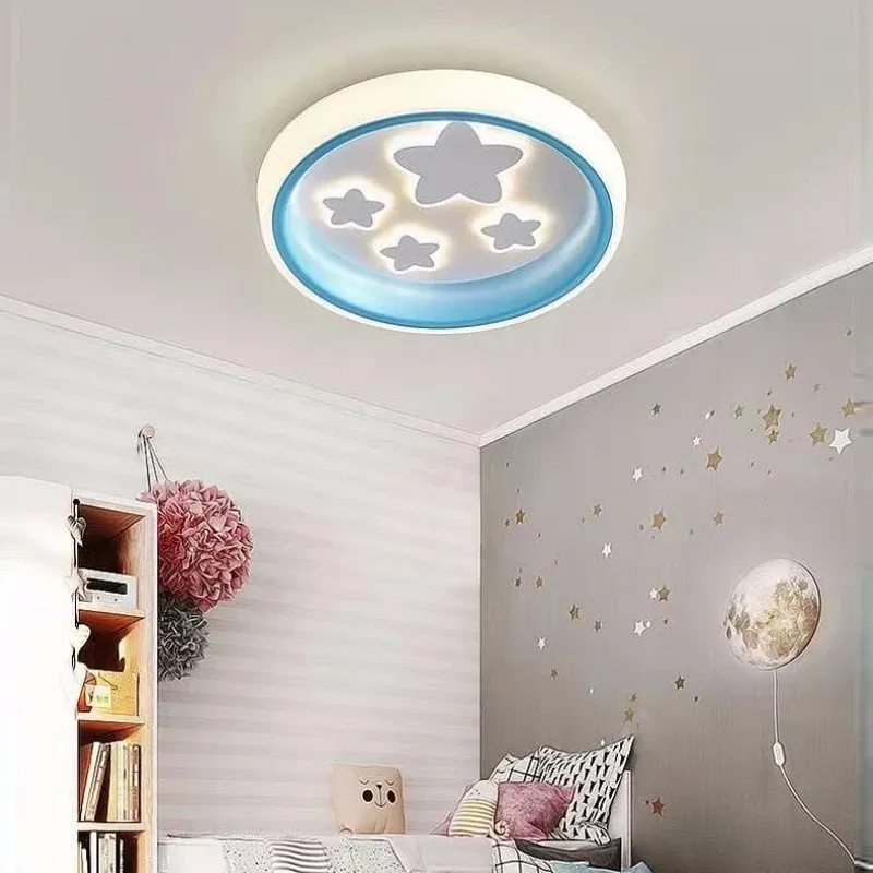 מנורת תקרה כוכב תכלת דימרית אקרילית לחדר ילדים