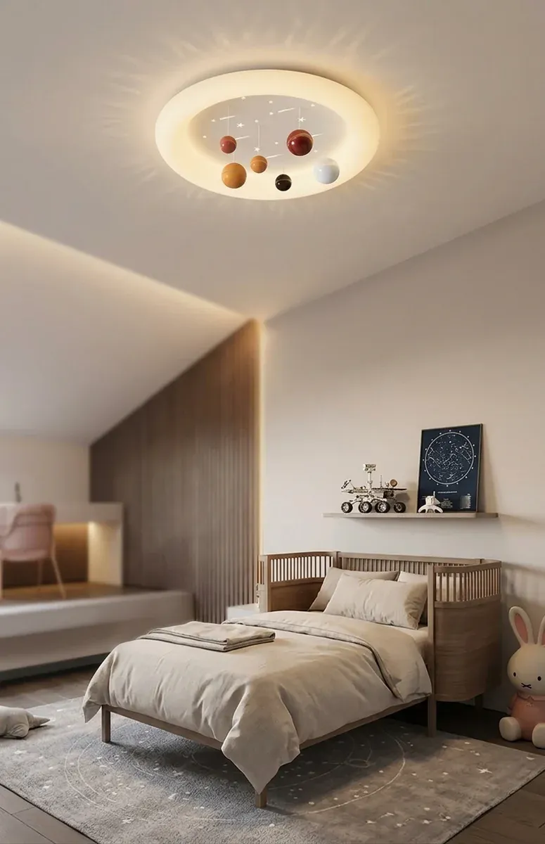 מנורת תקרה פלנטה וירח בחדר ילדים