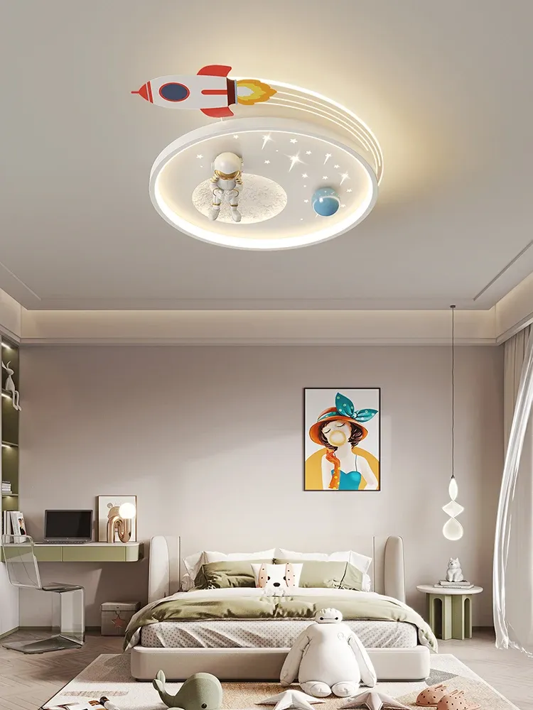 מנורת תקרה אסטרונאוט לבנה דימרית לחדר ילדים