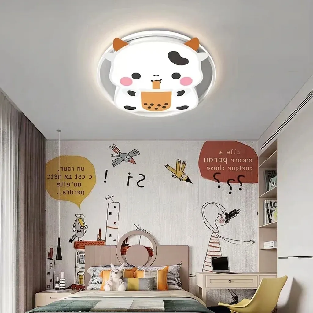 מנורת תקרה פרה חמודה לחדר ילדים