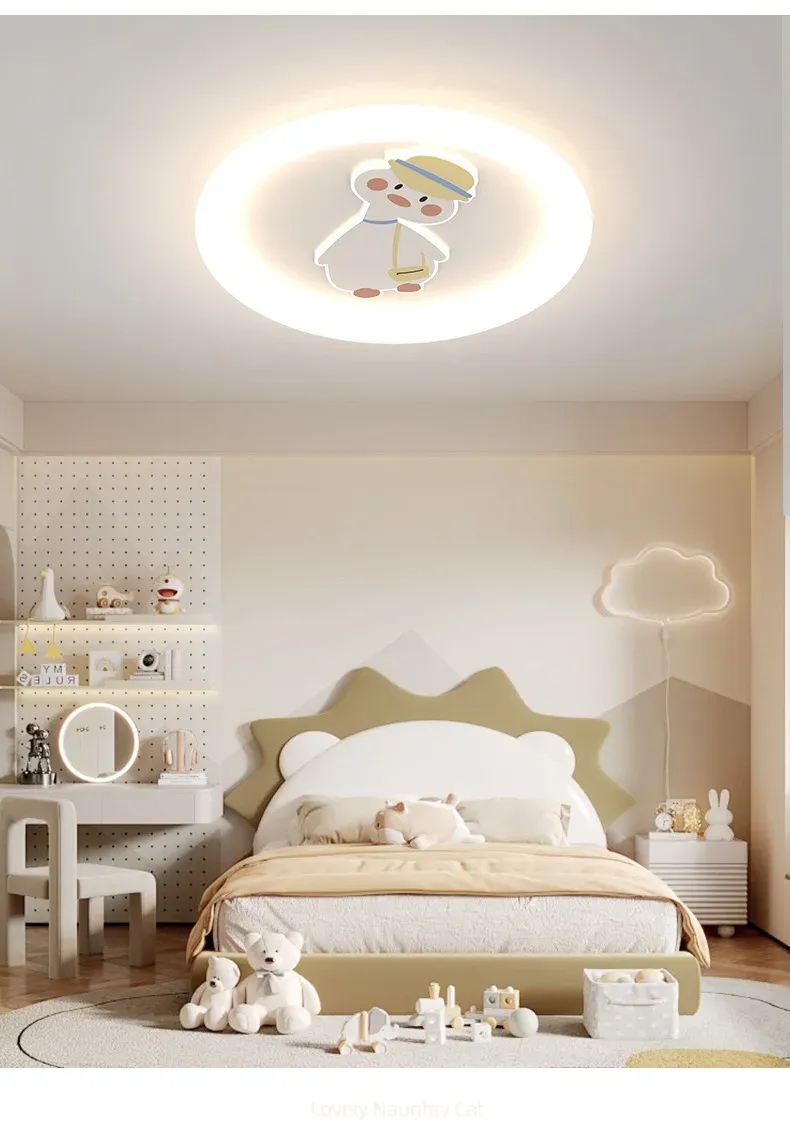 מנורת תקרה ברווז צהובה דימרית לחדר ילדים