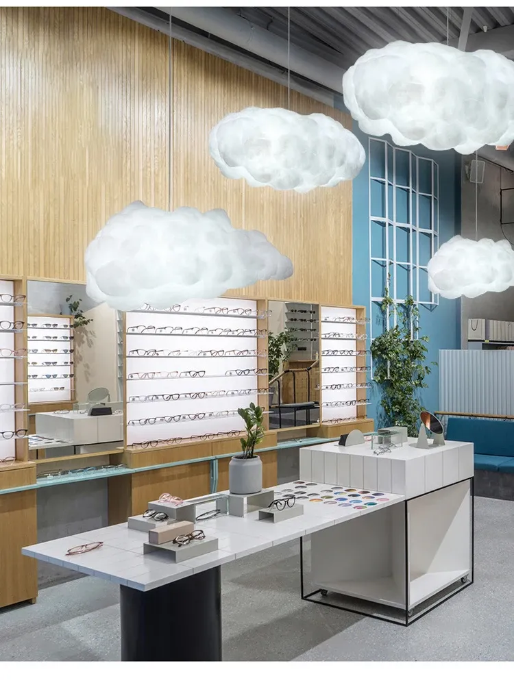 מנורת תלייה ענן משי דו מוקדית