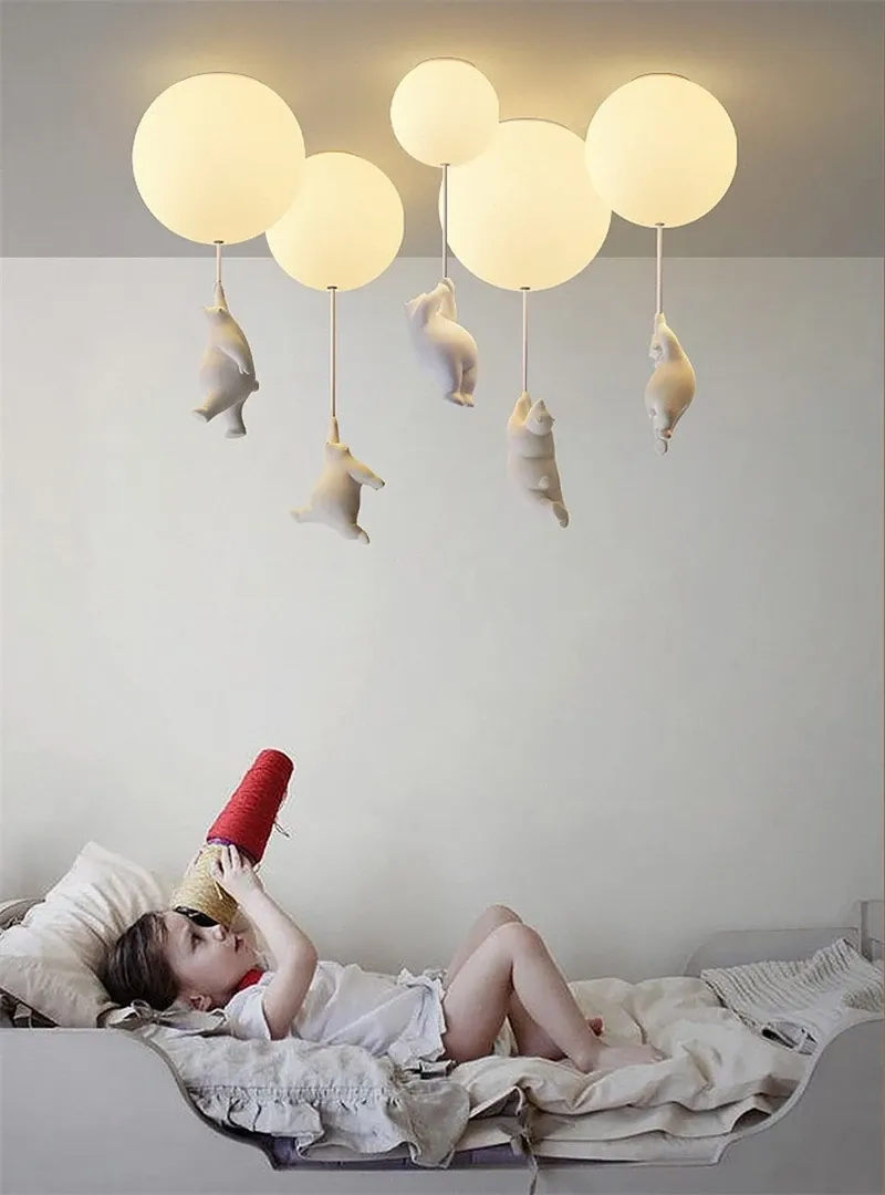 מנורת תקרה דובי חמים לד לחדר ילדים