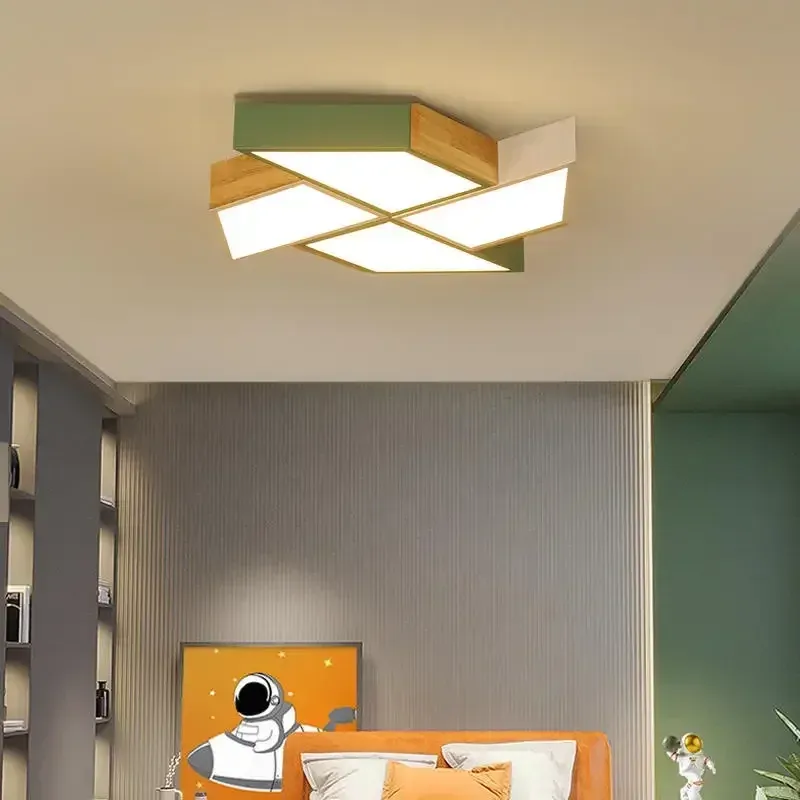 מנורת תקרה שבשבת עץ לד לחדר ילדים