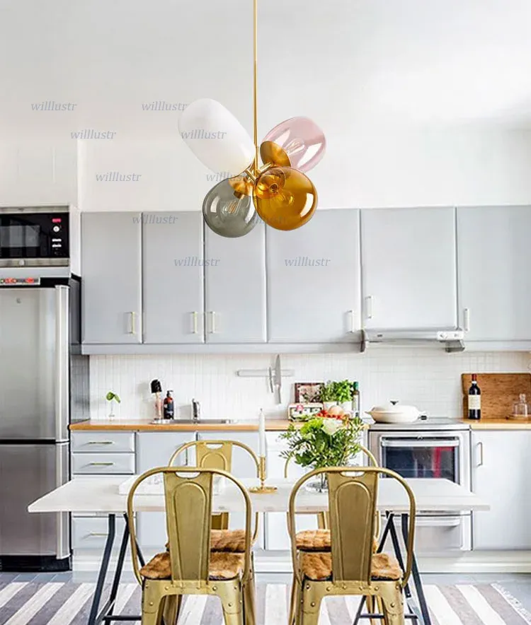 מנורת תלייה בלוני זכוכית מרובעת E27