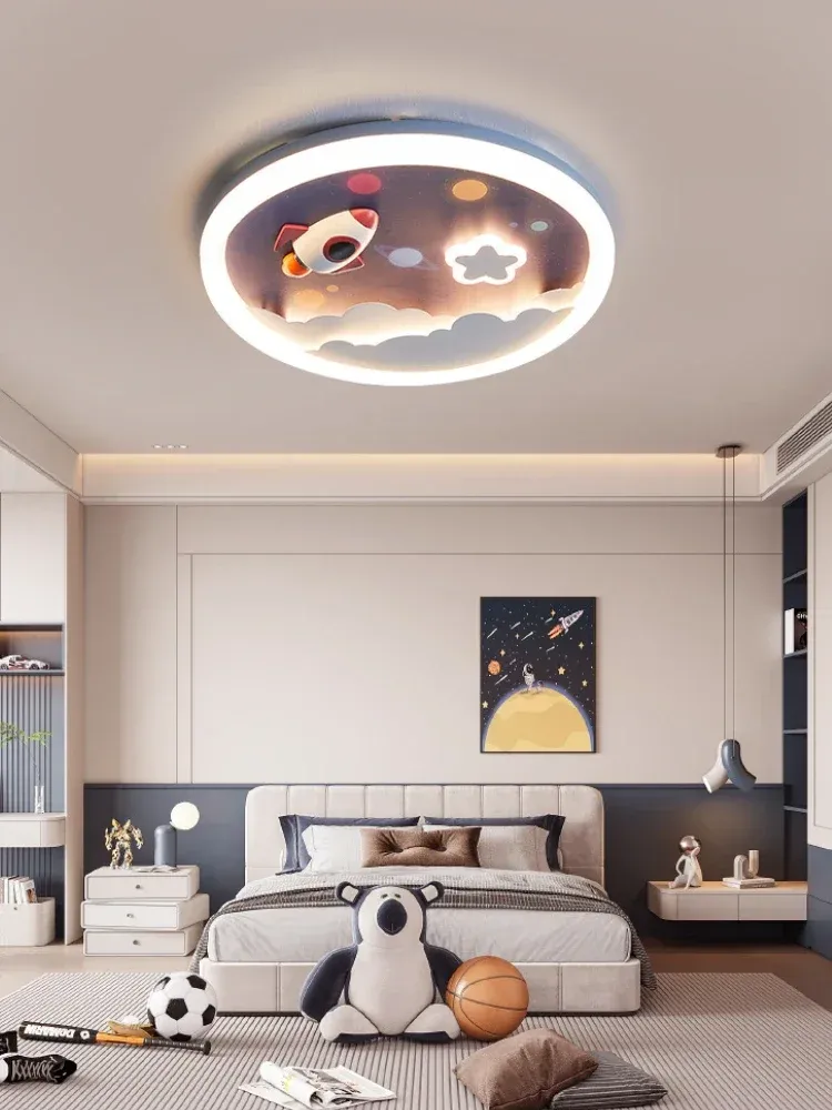 מנורת תקרה עגולה קריקטורית לד נורדית לחדר ילדים