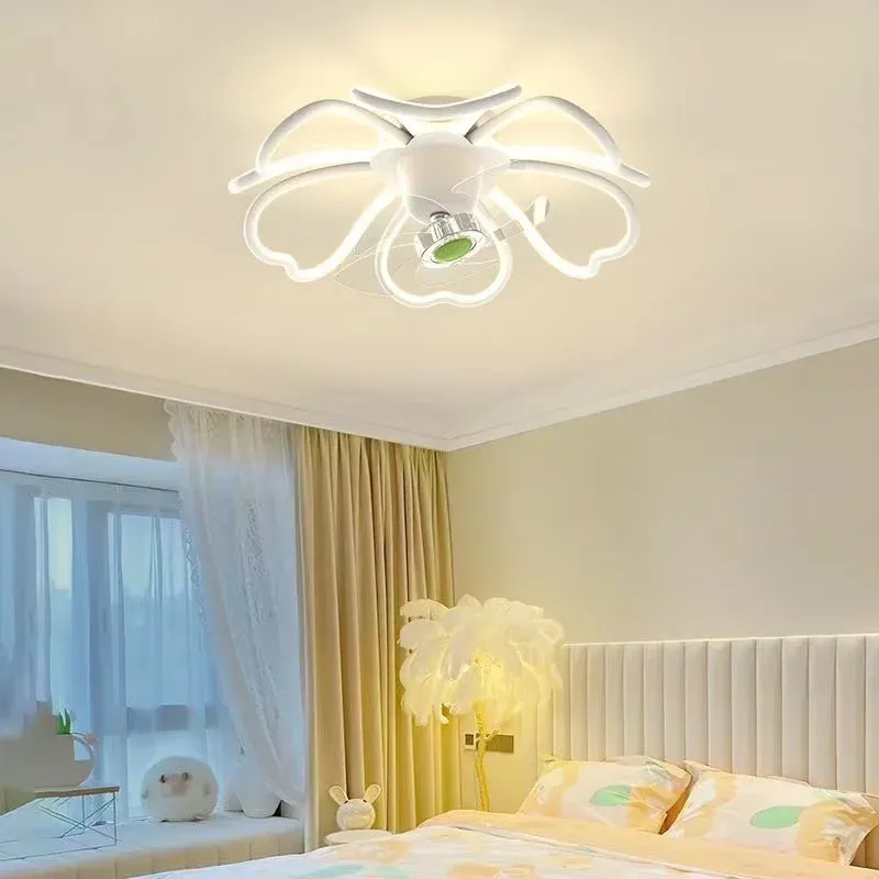 מאוורר תקרה לד שמנת דימרי עם שלט לחדרי ילדים