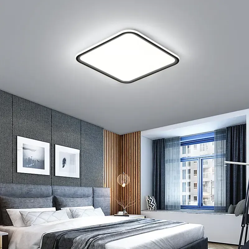 מנורת תקרה לד מוזהבת צמודת תקרה באקריליק