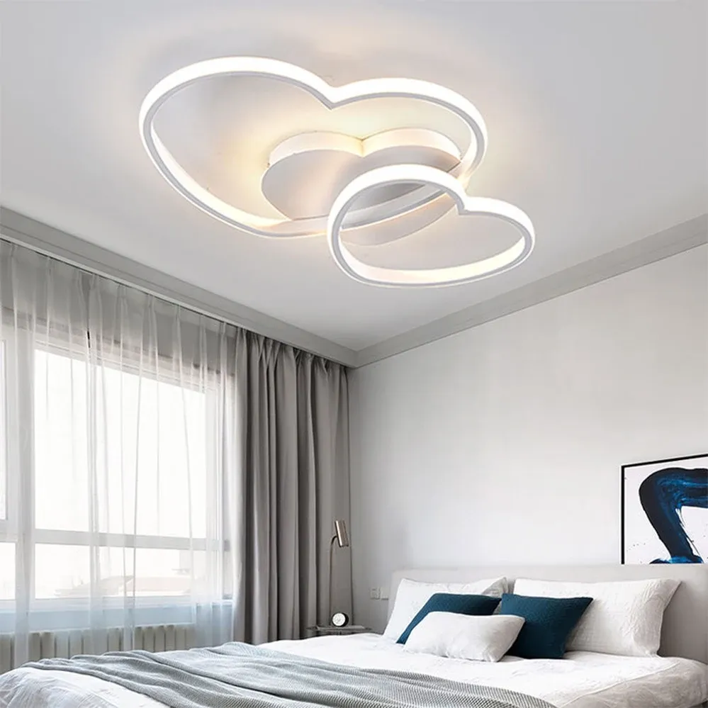 מנורת תקרה ענן ולב ורודה לד לחדר ילדות