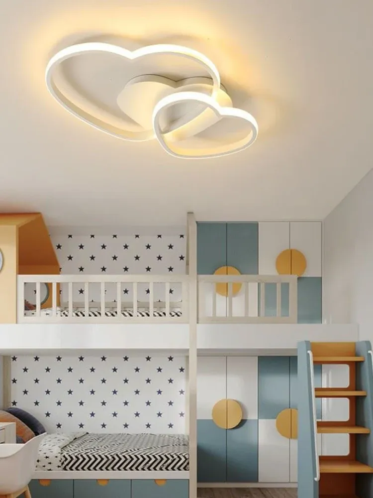 מנורת תקרה ענן ולב ורודה לד לחדר ילדות