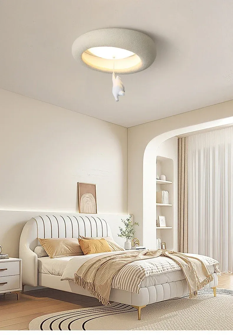 מנורת תקרה דובון אפורה לד לחדר ילדים