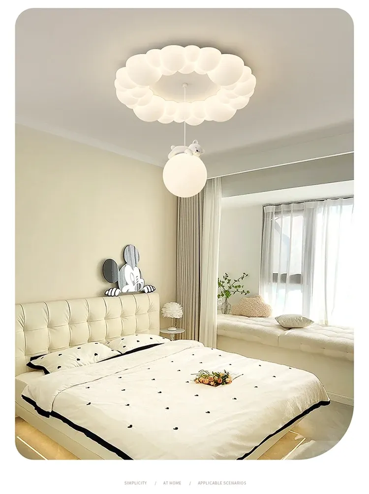 מנורת תקרה דוב וירח לד לחדר ילדים