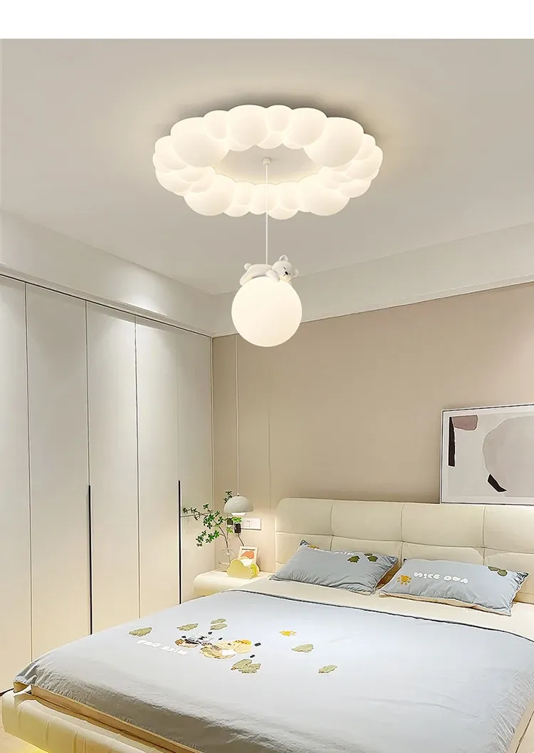 מנורת תקרה דוב וירח לד לחדר ילדים