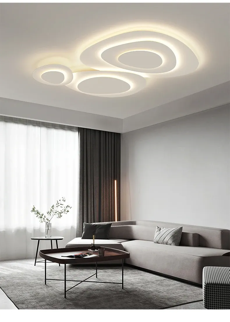 מנורת תקרה עגולה ענן לבן לד בסגנון מינימליסטי