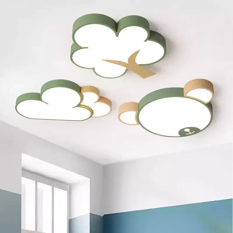 מנורת תקרה פרפר וענן ירוקה לחדר ילדים