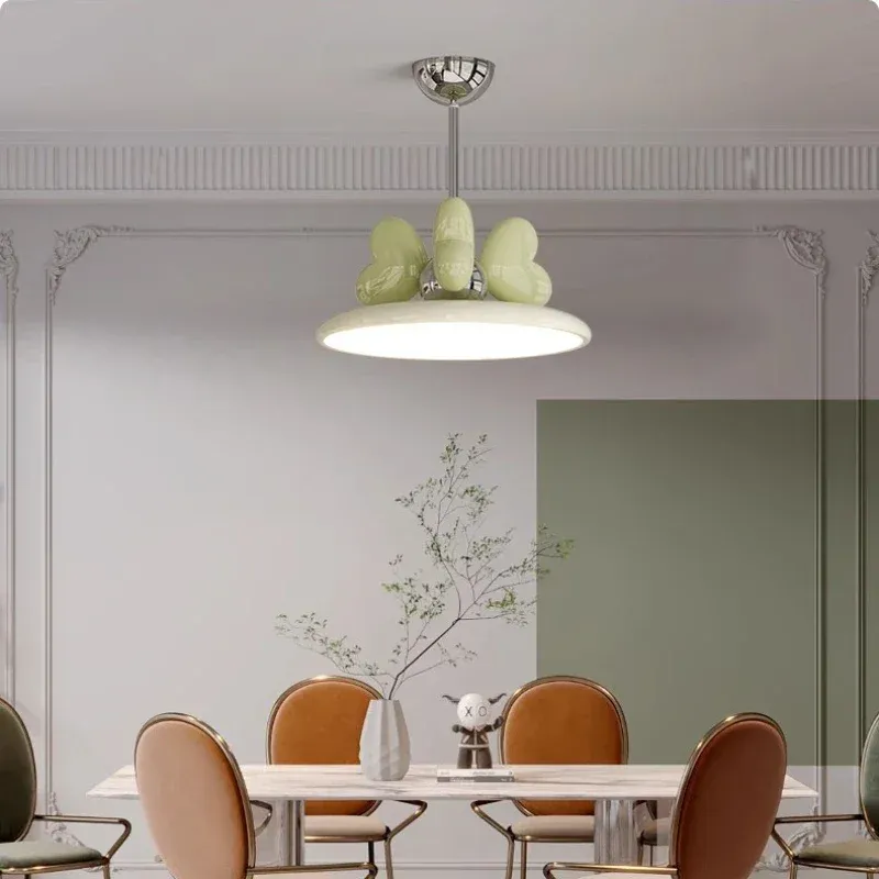 מנורת תלייה פסטל נסיכותית ורוד ירוק לחדר ילדים