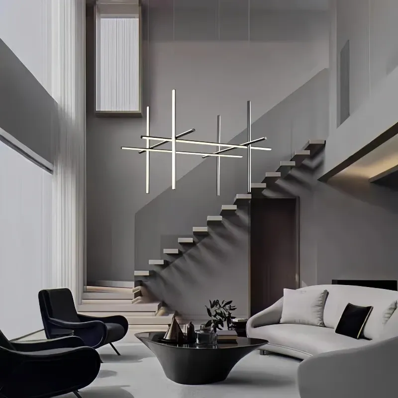 נברשת צינור זהובה מודרנית לתלייה