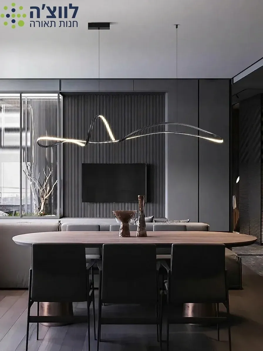 תליית לד מתפתלת מודרנית בגימור מתכתי