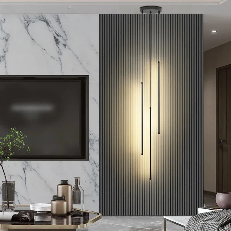 תליית לד ליניארית מודרנית בשחור וזהב