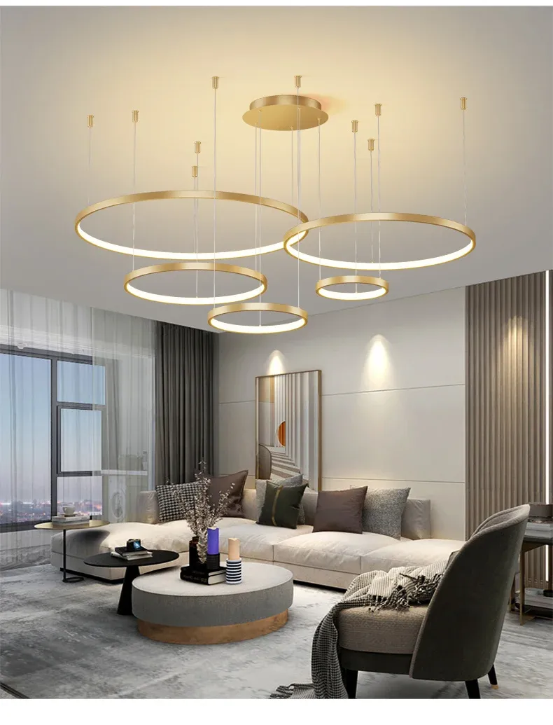 נברשת טבעות אקריליק מינימליסטית לד