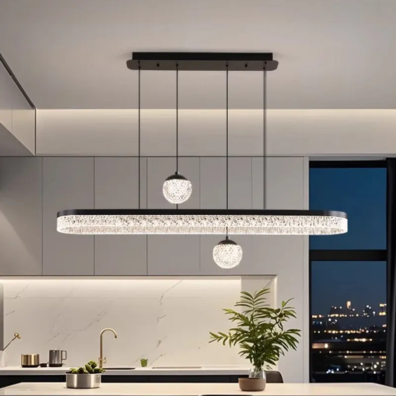 נברשת לד תלויה ליניארית עם עמעום ושלט