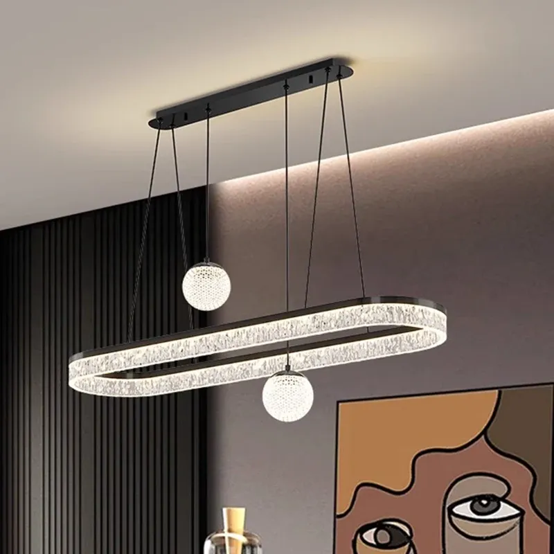 נברשת לד תלויה ליניארית עם עמעום ושלט