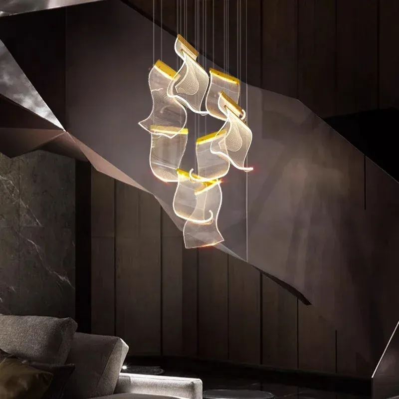 נברשת ענפים מודרנית עם עמעום ושלט