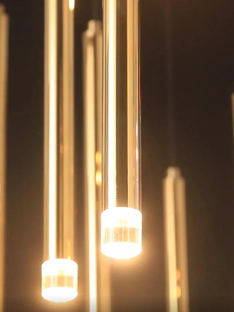 נברשת מדרגות מודרנית מנירוסטה עם תאורת לד