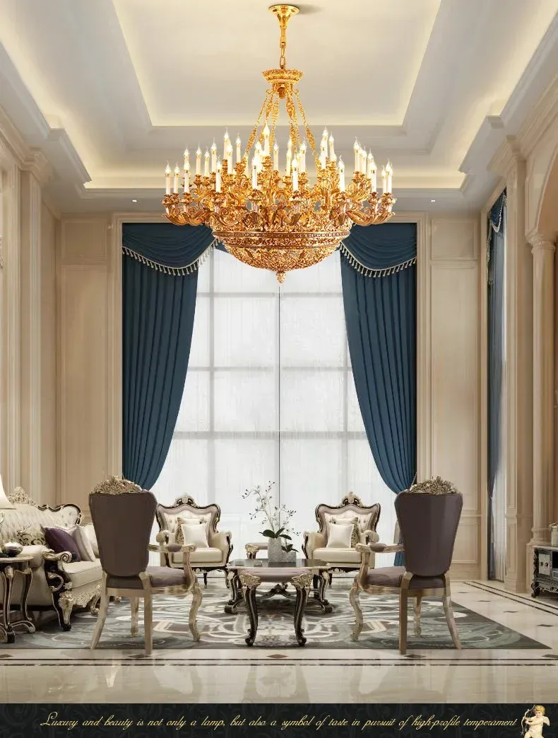 נברשת נחושת אימפריאלית גדולה בסגנון אר דקו