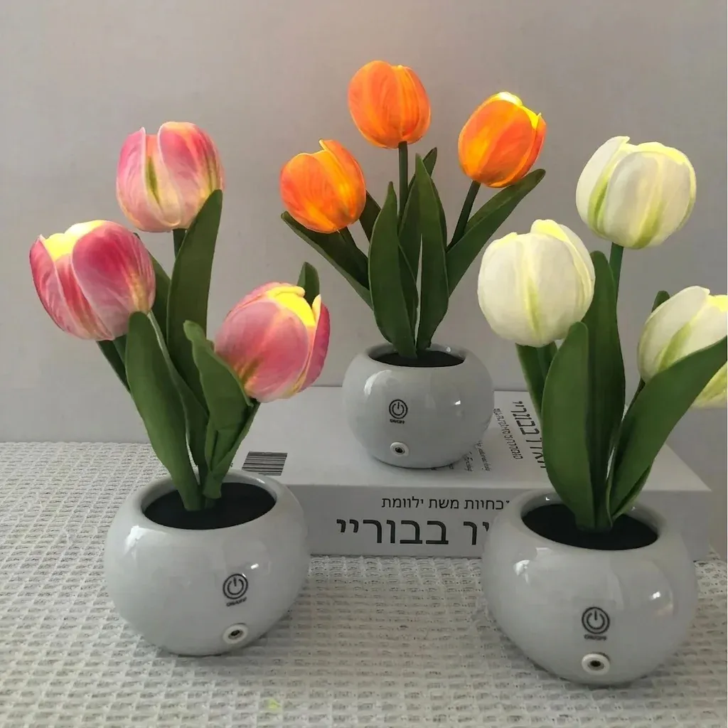 מנורת אווירה טוליפ לד לשולחן