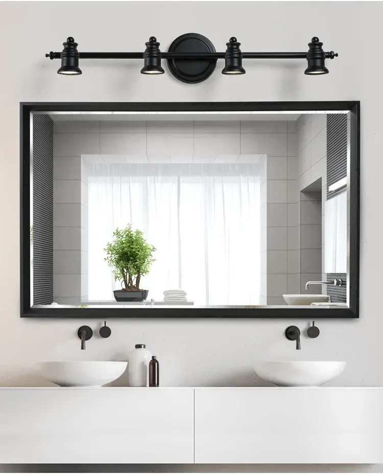 מנורת מראה קירית מתכתית לאמבטיה