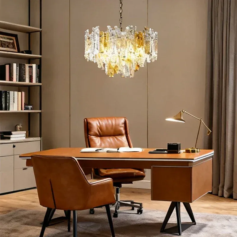 נברשת זכוכית מוראנו מודרנית עם תאורת לד