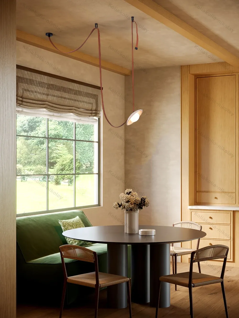 תליית רצועת עור גמישה עם עמעום