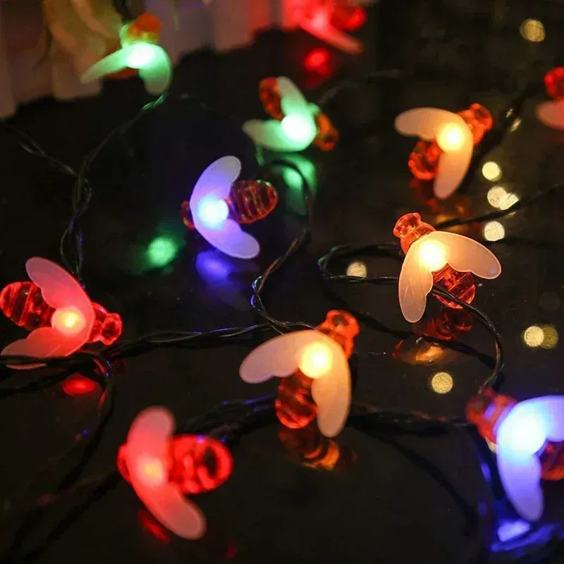 שרשרת תאורת דבורים סולארית לגינה