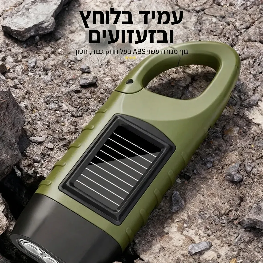 פנס חירום סולארי עם טעינת יד