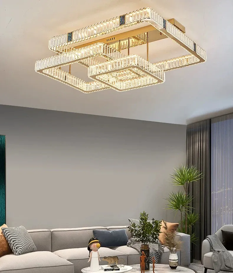 נברשת קריסטל מודרנית לסלון ולפינת אוכל