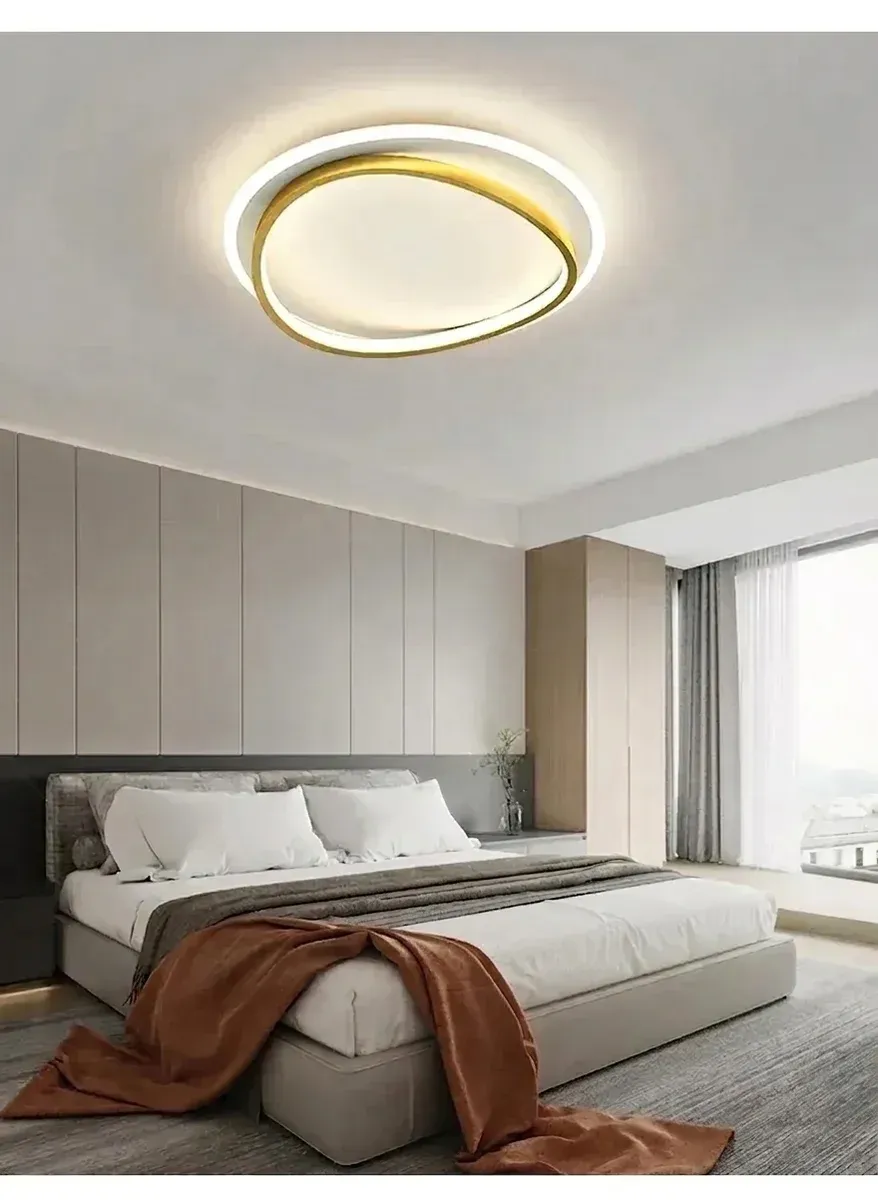 נברשת לד תקרתית לבנה וזהובה מודרנית