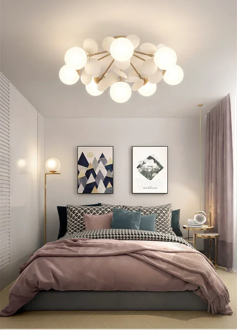 נברשת ילדים אר דקו צבעונית עם אהיל זכוכית חלבית