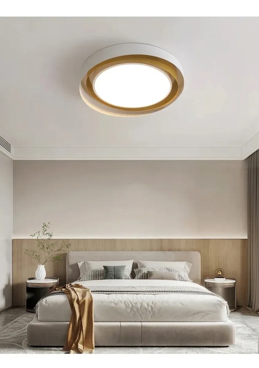 נברשת לד תקרתית מודרנית עגולה בזהב