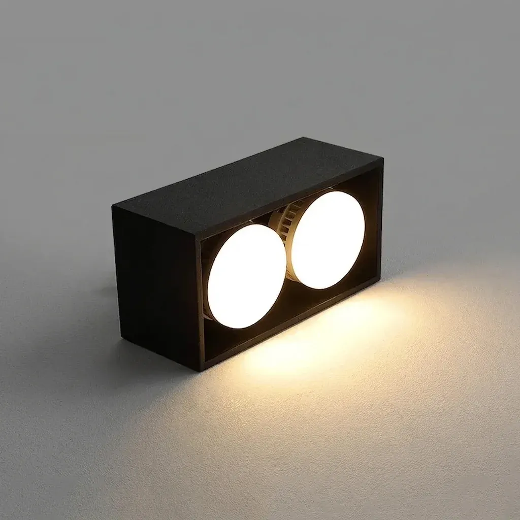 דאונלייט לד מלבני שחור כפול 18 ואט