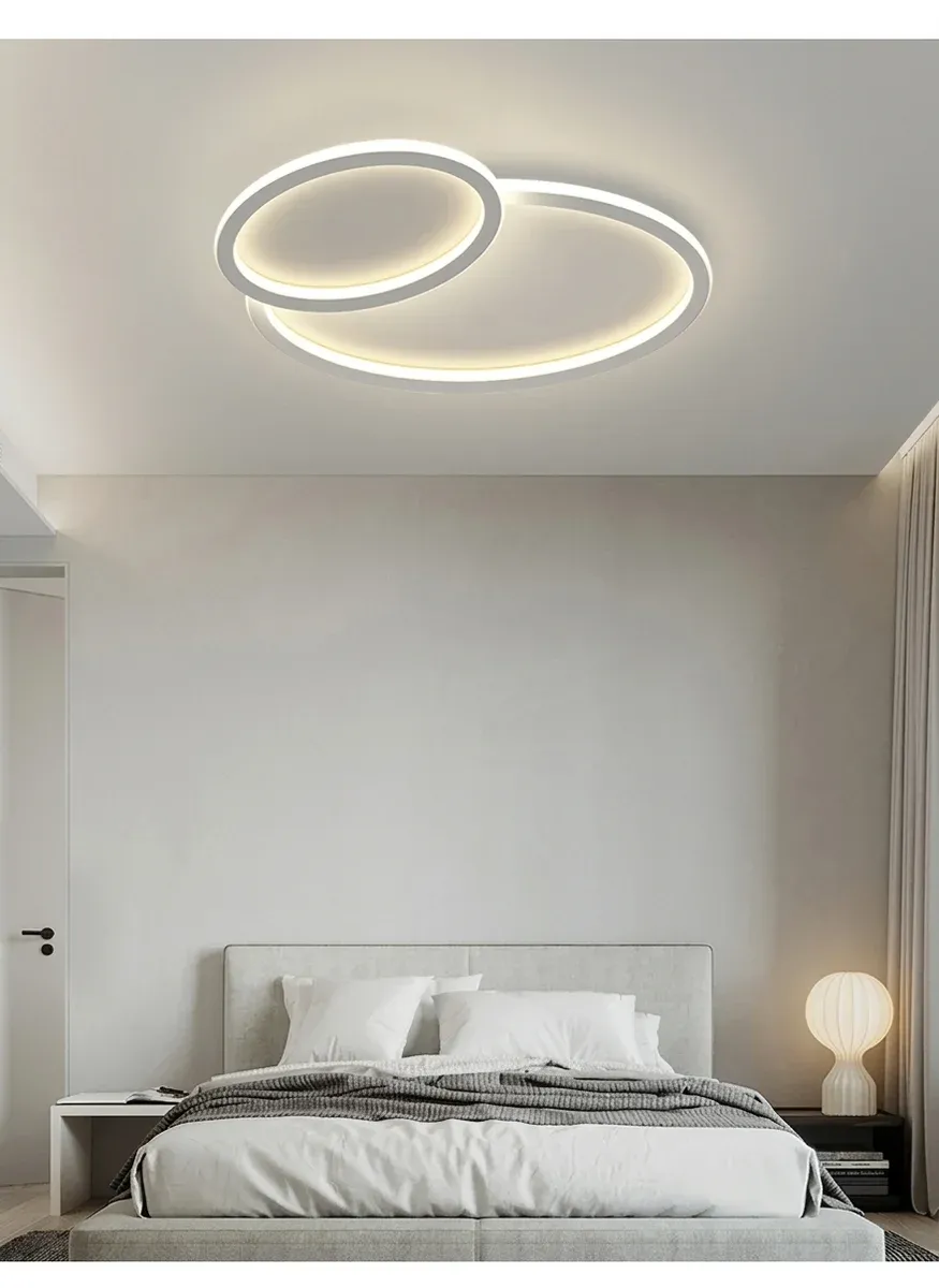 נברשת תקרה לד מינימליסטית עם שתי טבעות