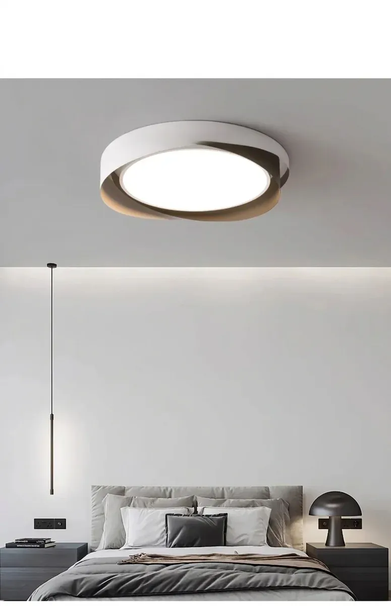 מנורת תקרה מודרנית עגולה עם עמעום