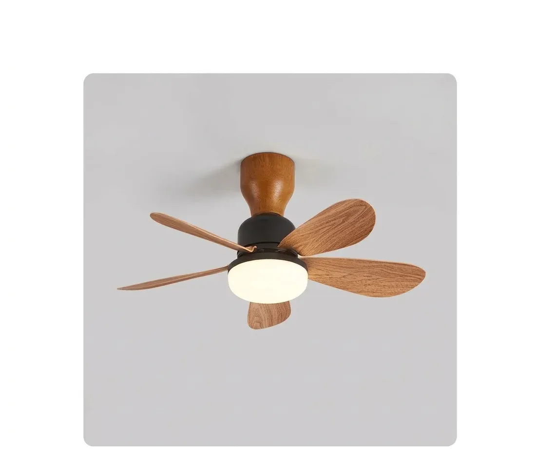 מאוורר תקרה מעץ עם תאורת לד