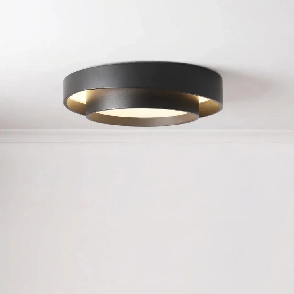מנורת תקרה לד עגולה שחורה מודרנית